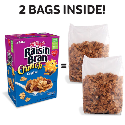Kellogg's Original Raisin Bran Crunch Breakfast Cereal, 42 oz