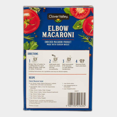 4 Boxes Clover Valley Elbow Macaroni, 16 oz
