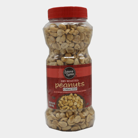 Laura Lynn Peanuts Dry Roasted Unsalted, 16 oz