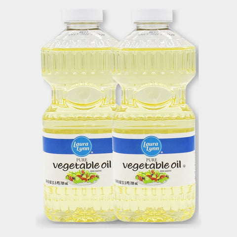 2 Bottles Laura Lynn Vegetable Oil, 24 oz