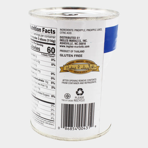 4 Cans Laura Lynn Sliced Pineapple in Juice, 20 oz