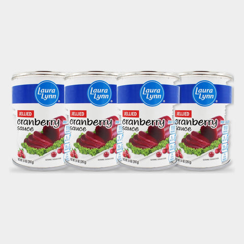 4 Cans Laura Lynn Cranberry Sauce Jelly, 14 oz