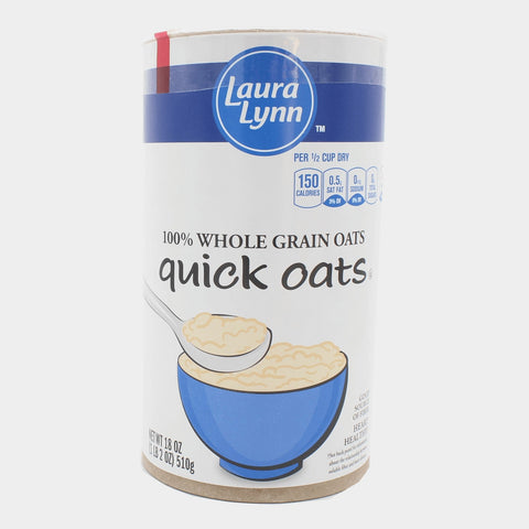 2 Canisters Laura Lynn Quick Oats, 18 oz
