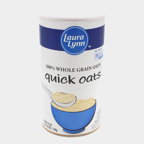 2 Canisters Laura Lynn Quick Oats, 42 oz