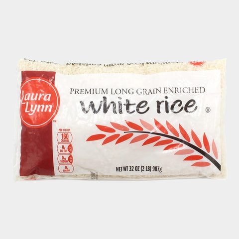 4 Bags Laura Lynn White Rice, 2 lb