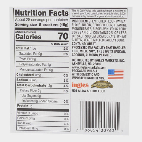 Laura Lynn Unsalted Saltines, 16 oz