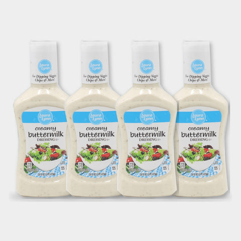 4 Bottles Laura Lynn Creamy Buttermilk Dressing, 16 oz