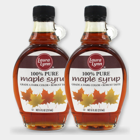 2 Bottles Laura Lynn 100% Pure Maple Syrup, 8 oz