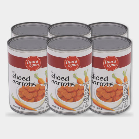 6 Cans Laura Lynn Sliced Carrots, 14.5 oz