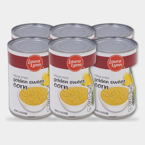 6 Cans Laura Lynn Cream Style Corn, 14.75 oz