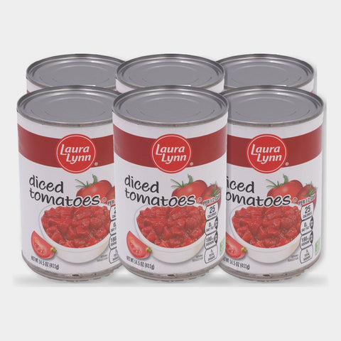 6 Cans Laura Lynn Diced Tomatoes, 14.5 oz