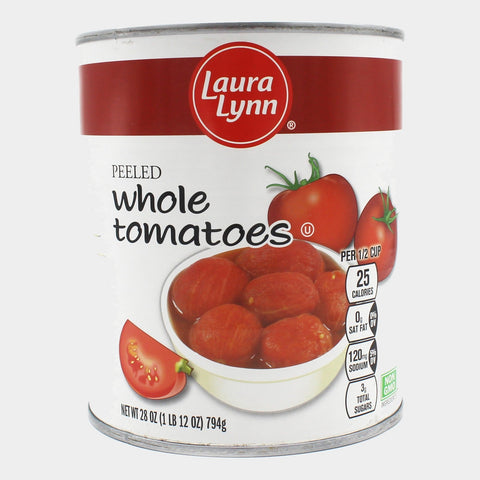 4 Cans Laura Lynn Whole Peeled Tomato, 28 oz