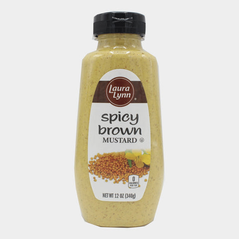 4 Bottles Laura Lynn Spicy Brown Mustard, 12 oz