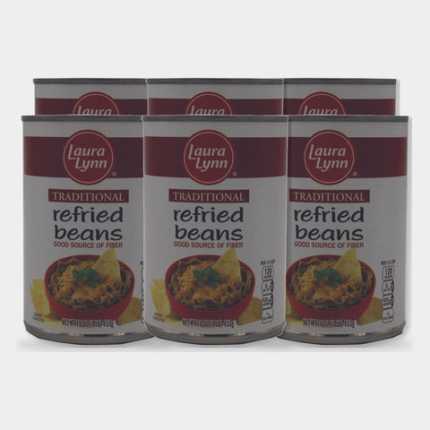 6 Cans Laura Lynn Refried Beans, 16 oz
