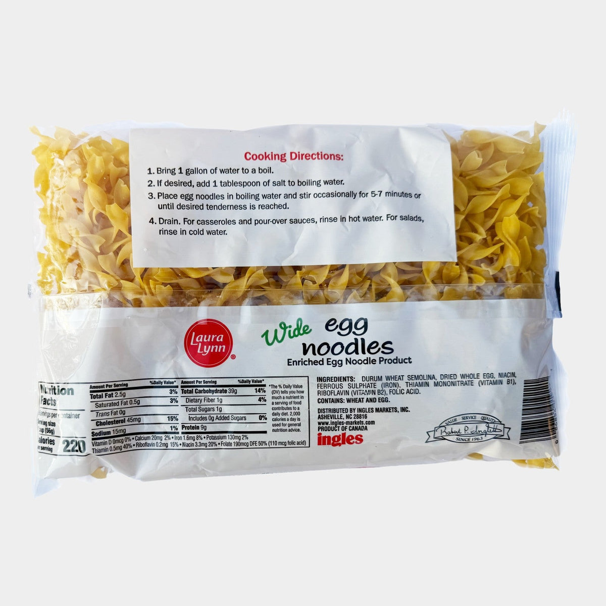 4 Bags Laura Lynn Wide Egg Noodles, 12 oz