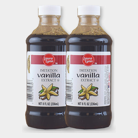 2 Jars Laura Lynn Imitation Vanilla Extract, 8 oz