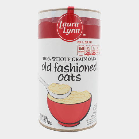 2 Canisters Laura Lynn Old Fashioned Oats, 18 oz