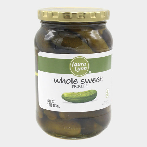 3 Jars Laura Lynn Whole Sweet Pickles, 16 oz