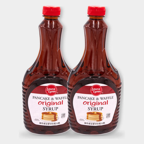 2 Bottles Laura Lynn Pancake & Waffle Syrup, 36 oz