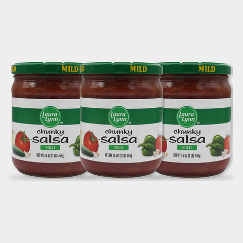 3 Jars Laura Lynn Square Jar Mild Salsa, 16 oz