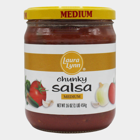 3 Jars Laura Lynn Square Jar Medium Salsa, 16 oz