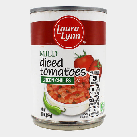 6 Cans Laura Lynn Mild Diced Tomatoes & Chilies, 10 oz