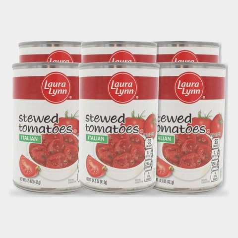 6 Cans Laura Lynn Italian Stewed Tomato, 14.5 oz
