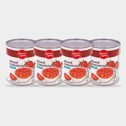4 Cans Laura Lynn Petite Diced Tomatoes, 28 oz