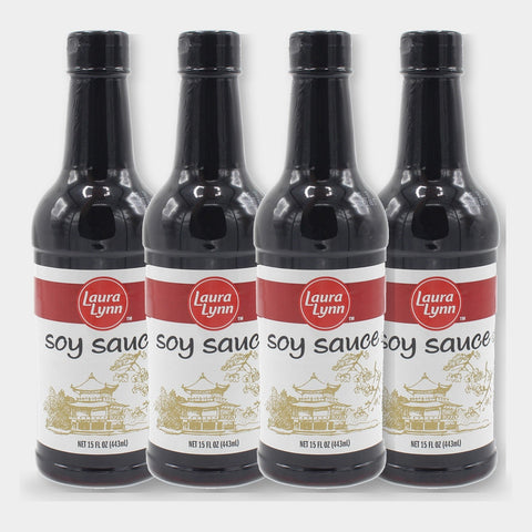 4 Bottles Laura Lynn Soy Sauce, 15 oz