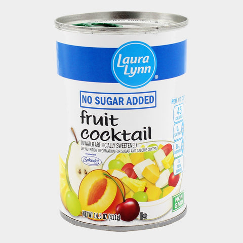 4 Cans Laura Lynn No Sugar Added Fruit Cocktail (Splenda), 14.5 oz