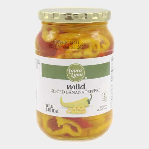 3 Jars Laura Lynn Mild Sliced Banana Peppers, 16 oz
