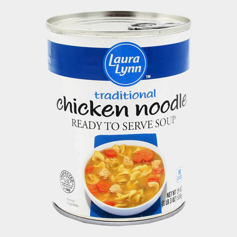 6 Cans Laura Lynn Traditional Chicken Noodle Soup, 19 oz