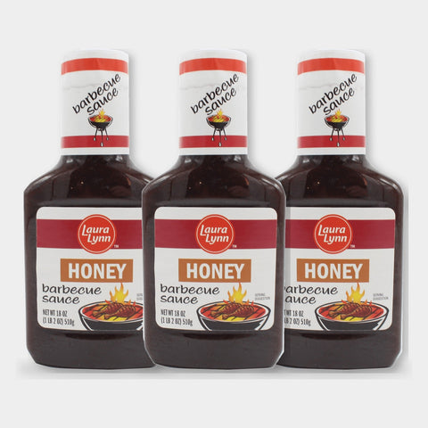 3 Bottles Laura Lynn Honey Bbq Sauce, 18 oz