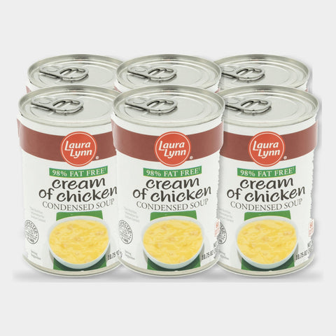 6 Cans Laura Lynn 98% Fat Free Cream of Chicken Soup Condensed, 10.75 oz