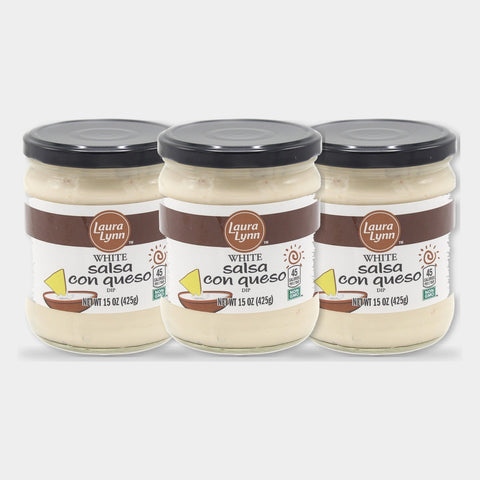 3 Jars Laura Lynn White Salsa Con Queso, 15 oz