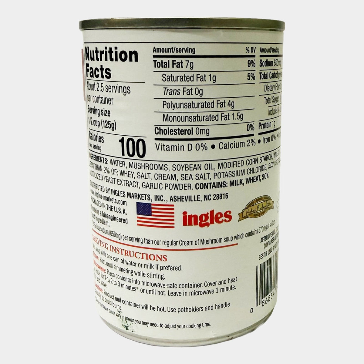 6 Cans Laura Lynn Reduced Sodium Cream of Mushroom Soup Condensed, 10.5 oz
