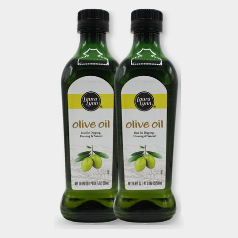 2 Bottles Laura Lynn Pure Olive Oil, 16.9 oz