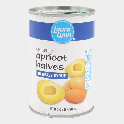 4 Cans Laura Lynn Apricot Halves in Heavy Syrup, 15.25 oz