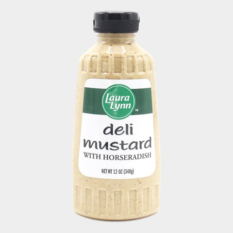 4 Bottles Laura Lynn Deli Mustard W/ Horseradish, 12 oz