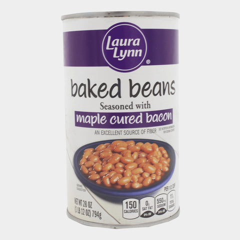 4 Cans Laura Lynn Baked Beans Maple Cured Bacon, 28 oz