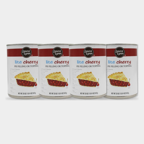 4 Cans Laura Lynn Lite Cherry Pie Filling, 20 oz