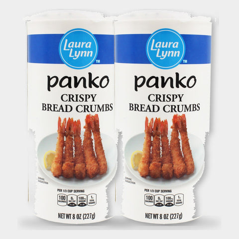2 Containers Laura Lynn Crispy Panko Bread Crumbs, 8 oz