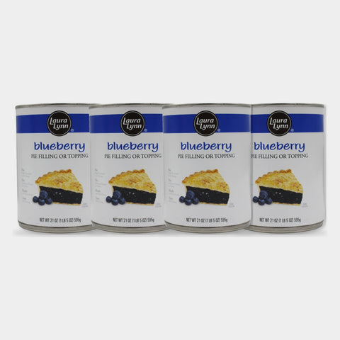 4 Cans Laura Lynn Blueberry Pie Filling, 21 oz