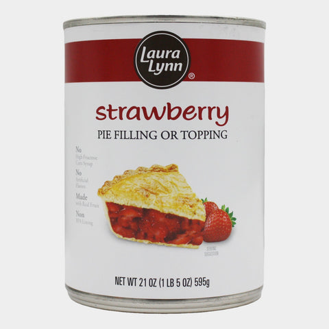 4 Cans Laura Lynn Strawberry Pie Filling, 21 oz