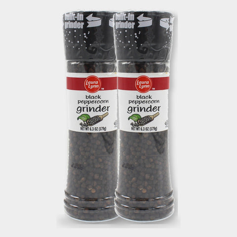 2 Jars Laura Lynn Black Pepper Grinder, 6.3 oz