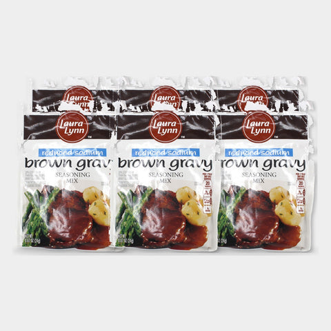 6 Packets Laura Lynn Brown Gravy Seasoning Mix 30% Less Sodium, 0.87 oz