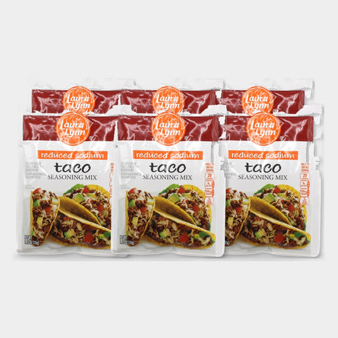6 Packets Laura Lynn Mild Taco Seasoning Mix 50% Less Sodium, 1.25 oz