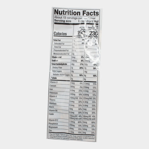 2 Bags Laura Lynn Raisin Bran Cereal Bag, 28 oz