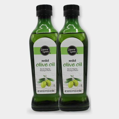 2 Bottles Laura Lynn Extra Light Olive Oil, 16.9 oz
