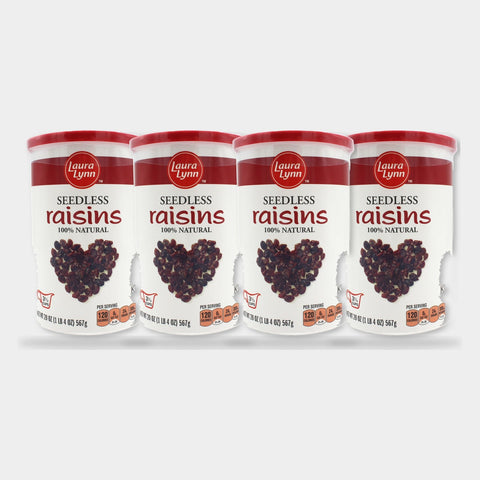 4 Cans Laura Lynn Raisins, 20 oz